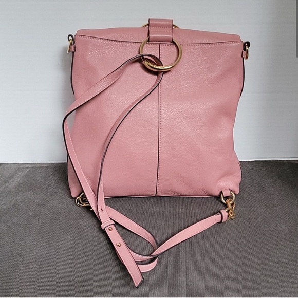 Vince Camuto Leather Backpack with Ring Detail - Kimi pink color cherry blossom - Picture 3 of 12
